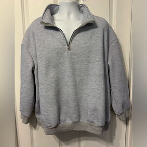 Gray Quarter-Zip Sweatshirt